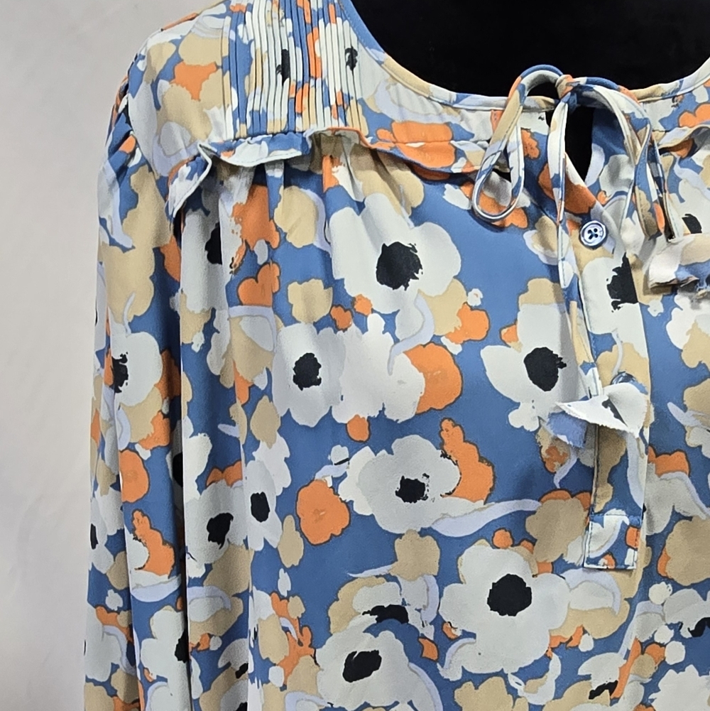 Joie women XL floral long sleeve peasant top cottage core blouse pullover - Picture 7 of 12